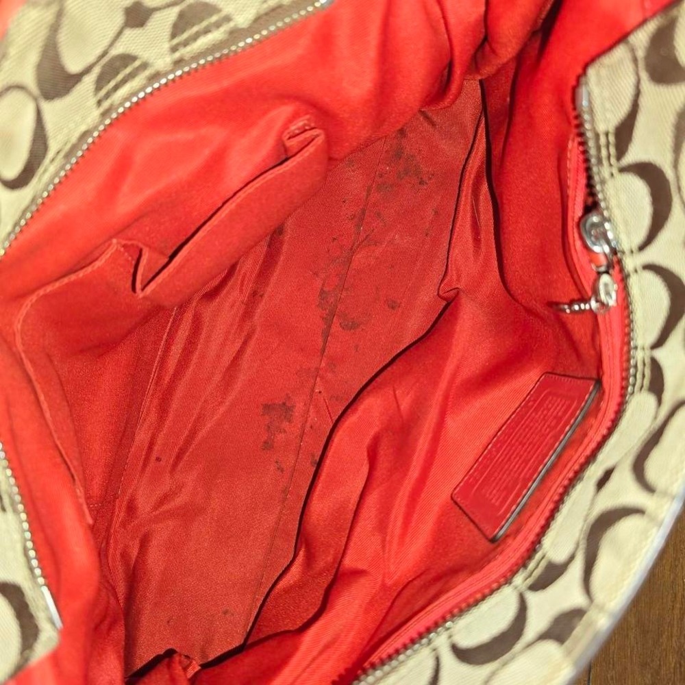 Coach Signature‎ Canvas Satchel Handbag Red Leather Trim Shoulder Bag
#coachbag - Picture 2 of 7